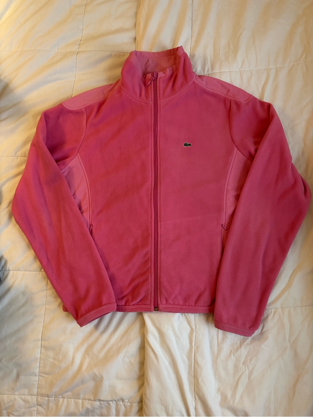 Lacoste Hot Pink Full‑Zip Fleece Jacket